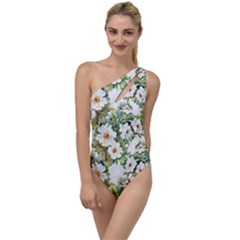 White Flowers To One Side Swimsuit by goljakoff