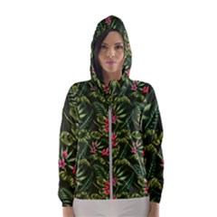 Tropical Flowers Women s Hooded Windbreaker by goljakoff