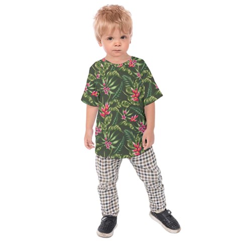 Tropical Flowers Kids  Raglan Tee by goljakoff