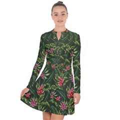 Tropical Flowers Long Sleeve Panel Dress by goljakoff