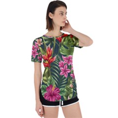 Tropic Flowers Perpetual Short Sleeve T-shirt by goljakoff