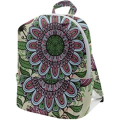 Mandala Flower Zip Up Backpack by goljakoff