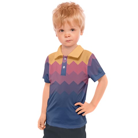 Flat Autumn Zigzag Palette Kids  Polo Tee by goljakoff