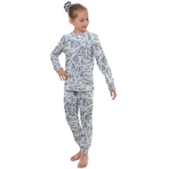 Dry Roots Texture Print Kids  Long Sleeve Set  by dflcprintsclothing