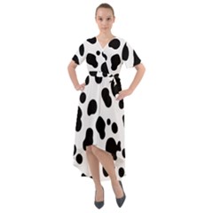 Spots Front Wrap High Low Dress by Sobalvarro