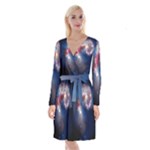 Galaxy Long Sleeve Velvet Front Wrap Dress