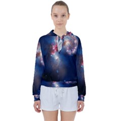 Galaxy Women s Tie Up Sweat by ExtraGoodSauce