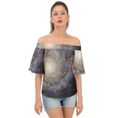 Spiral Galaxy Off Shoulder Short Sleeve Top by ExtraGoodSauce