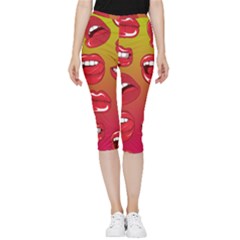 Hot Lips Inside Out Lightweight Velour Capri Leggings  by ExtraGoodSauce