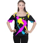 Splatter Splatter Cutout Shoulder Tee