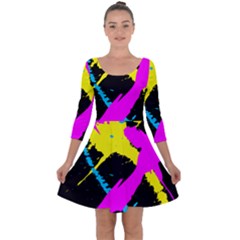 Splatter Splatter Quarter Sleeve Skater Dress