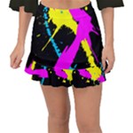 Splatter Splatter Fishtail Mini Chiffon Skirt