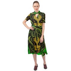 Medusa Keyhole Neckline Chiffon Dress by ExtraGoodSauce