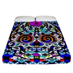 Sugar Skull Pattern 2 Fitted Sheet (california King Size) by ExtraGoodSauce