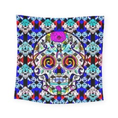 Sugar Skull Pattern 2 Square Tapestry (small) by ExtraGoodSauce