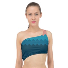 Flat Ocean Waves Palette Spliced Up Bikini Top  by goljakoff