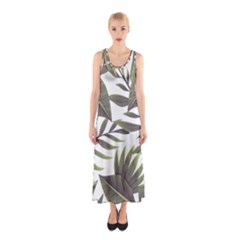 Green Leaves Sleeveless Maxi Dress by goljakoff