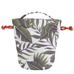 Green Leaves Drawstring Bucket Bag by goljakoff