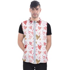 Beautiful Hearts Pattern Cute Cakes Valentine Men s Puffer Vest by designsbymallika
