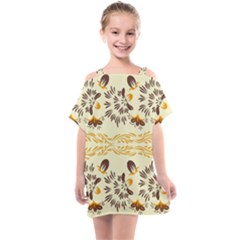 Decorative Flowers Kids  One Piece Chiffon Dress