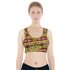 Leaves Pattern Sports Bra With Pocket