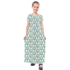 Summer Pattern Kids  Short Sleeve Maxi Dress by ExtraGoodSauce