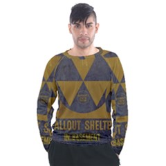 Fallout Shelter In Basement Radiation Sign Men s Long Sleeve Raglan Tee