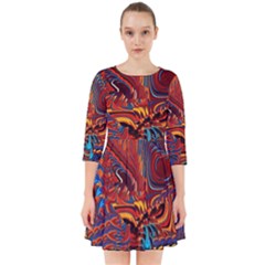 Phoenix Rising Colorful Abstract Art Smock Dress by CrypticFragmentsDesign