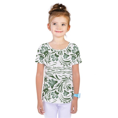 Green Leaves Kids  One Piece Tee by Eskimos