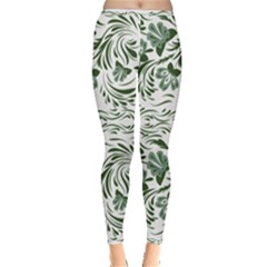 Green Leaves Inside Out Leggings by Eskimos