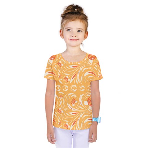 Orange Pattern Kids  One Piece Tee by Eskimos