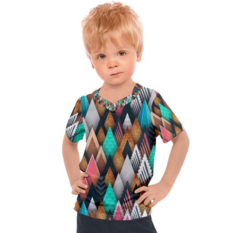 Abstract Triangle Tree Kids  Sports Tee by Dutashop