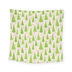 Christmas Green Tree Square Tapestry (small)