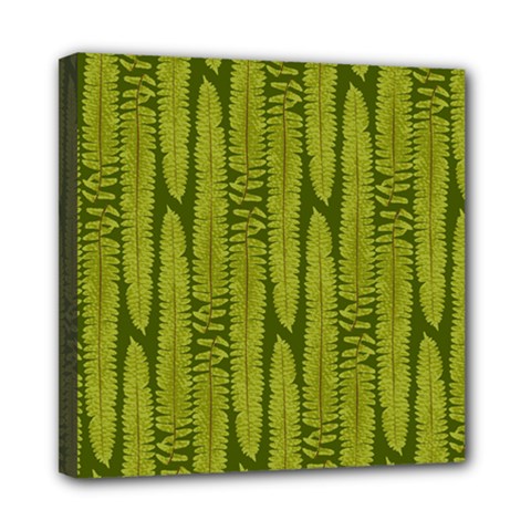 Fern Texture Nature Leaves Mini Canvas 8  X 8  (stretched) by Dutashop