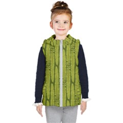 Fern Texture Nature Leaves Kids  Hooded Puffer Vest