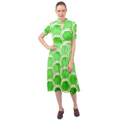 Hexagon Windows Keyhole Neckline Chiffon Dress by essentialimage365