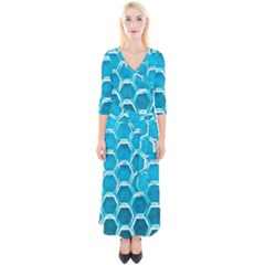 Hexagon Windows Quarter Sleeve Wrap Maxi Dress by essentialimage365