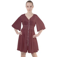 Brandy Brown Boho Button Up Dress by FabChoice