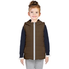 Brunette Brown Kids  Hooded Puffer Vest by FabChoice