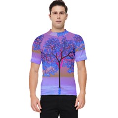 Tree Sunset Men s Short Sleeve Rash Guard