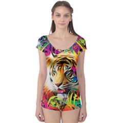 Tiger In The Jungle Boyleg Leotard  by icarusismartdesigns