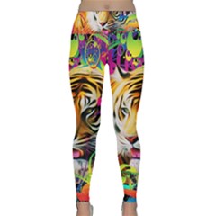 Tiger In The Jungle Lightweight Velour Classic Yoga Leggings by icarusismartdesigns