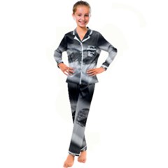 Black And White Snake Kid s Satin Long Sleeve Pajamas Set by ExtraGoodSauce