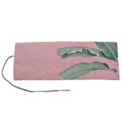 Banana Leaf On Pink Roll Up Canvas Pencil Holder (s) by goljakoff