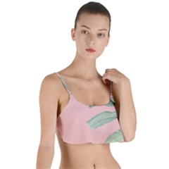 Banana Leaf On Pink Layered Top Bikini Top  by goljakoff