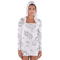 Pineapples Doodles Long Sleeve Hooded T-shirt by goljakoff