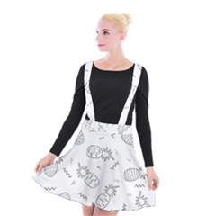 Pineapples Doodles Suspender Skater Skirt by goljakoff