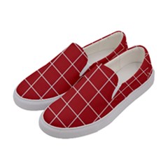 Red Buffalo Plaid Women s Canvas Slip Ons by goljakoff