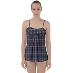 Gray Plaid Babydoll Tankini Set by goljakoff