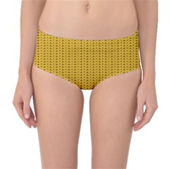 Yellow Knitted Pattern Mid-waist Bikini Bottoms by goljakoff